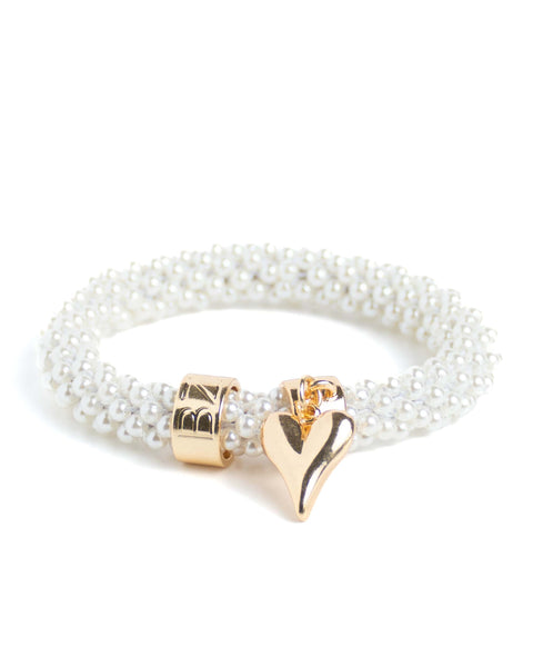 BEADZ LUX - White Pearl Heart (RVS)
