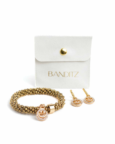 BEADZ LUX + EARRINGZ - Gold Smiley (RVS Gold)