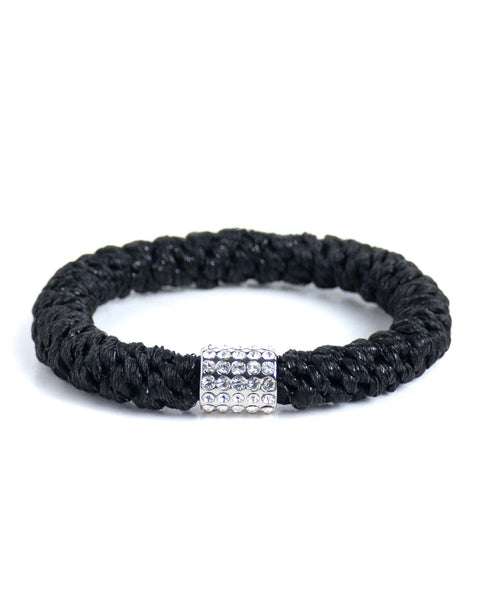 Charms - Black with Black Glitter (Silver)