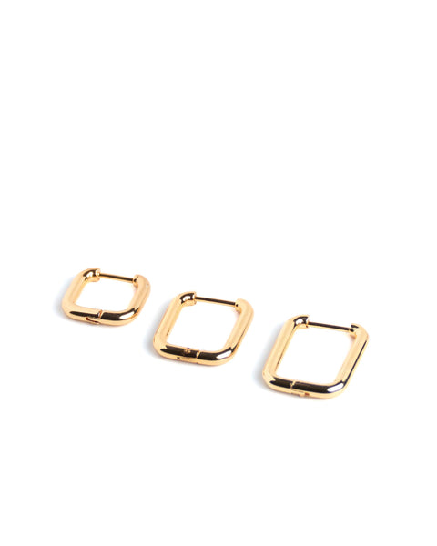 EARRINGS - Set of 3 Sqaure
