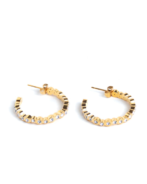 EARRINGZ - Crystal Hoopz