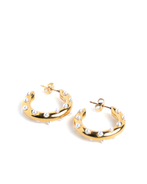 EARRINGZ - Pearly Hoopz