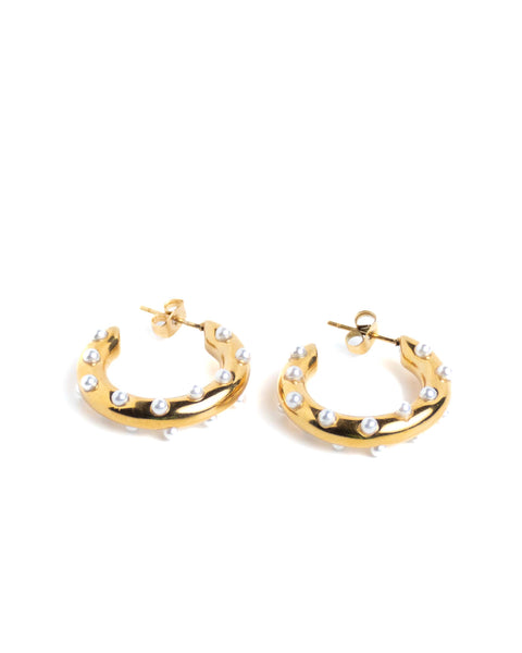 EARRINGZ - Pearly Hoopz