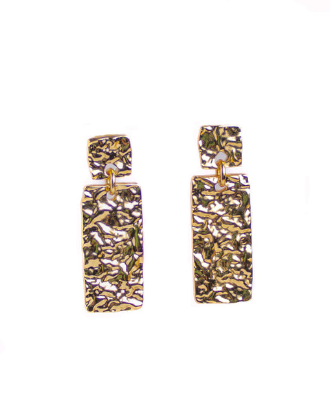 EARRINGZ -Hammered Gold Tablet