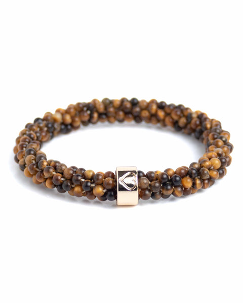 NATURAL STONE BEADZ - Tiger Eye (Gold)