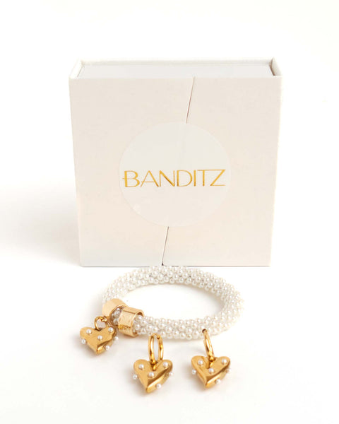 SET + BOX - DELUX White Pearl Heart