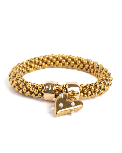 STAINLESS STEEL - Gold Heart Pearls (RVS Gold)