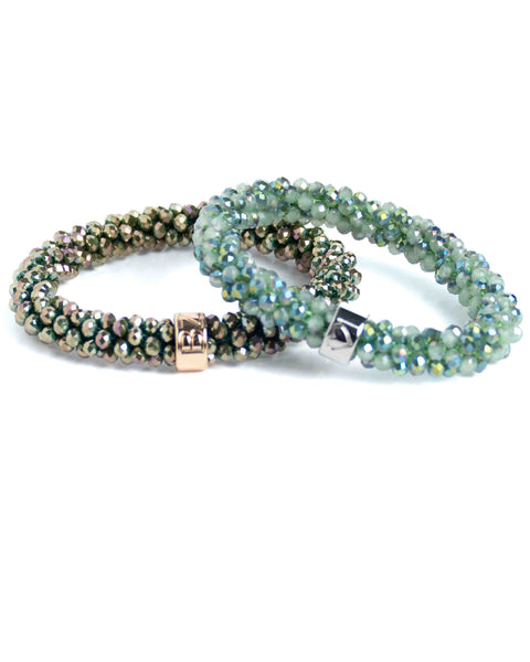 BEADZ - Mint khaki Green Glitter (Silver)