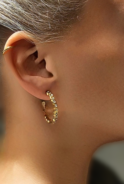 EARRINGZ - Crystal Hoopz